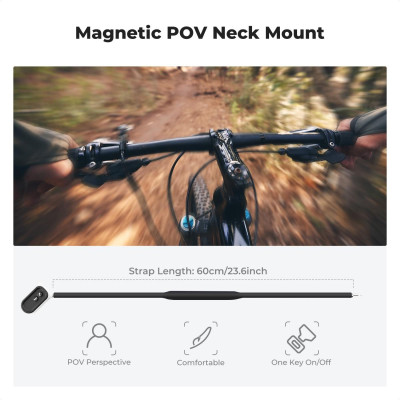 Avatar Shop|K&F POV Suport Magnetic de Gat pentru GoPro, OSMO Pocket 3, Ajustare 180 Grade, Lungime 60cm, Compatibil GoPro si DJI Osmo|K&F Concept