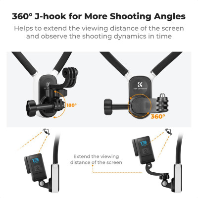 Avatar Shop|K&F POV Suport Magnetic de Gat pentru GoPro, OSMO Pocket 3, Ajustare 180 Grade, Lungime 60cm, Compatibil GoPro si DJI Osmo|K&F Concept