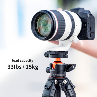 Avatar Shop|K&F Concept KF-35 Cap Bila Trepied din Metal 35mm, Sarcina Maxima 15kg, Rotire Panoramica 360 Grade, Placa Rapida 1/4 inch|K&F Concept