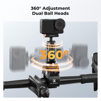 Avatar Shop|K&F Concept Clema de Prindere Quick Release, Aluminiu, Compatibil DJI Action 3/4/5 Pro/Osmo 360, Diametru 8-40mm, Rotire 360°|K&F Concept