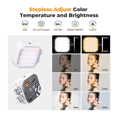 Avatar Shop|K&F L01 Lampa Foto Portabila RGB, CRI 96+, 2500K-9900K, 21 Efecte de Lumina, Baterie 2000mAh, Ecran LCD|K&F Concept