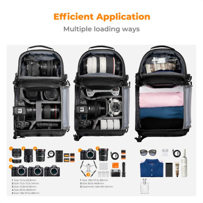 Avatar Shop|K&F U02 Geanta Sling Foto 10L, Carcasa Rigida Anti-Impact, Deschidere Laterala 270°, Curea Anti-Alunecare|K&F Concept