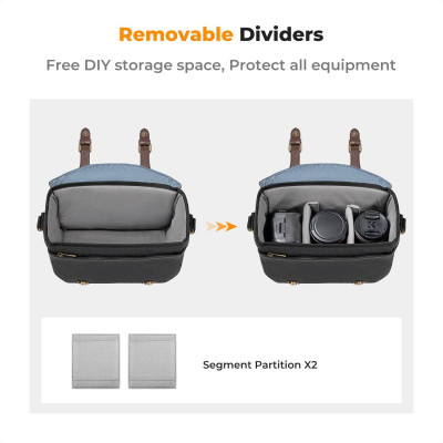 Avatar Shop|K&F Urban Wander 06 Geanta Foto Sling, Capacitate 10L, Gri Inchis, Compartiment DSLR, Curea Ajustabila, Inchidere Magnetica|K&F Concept