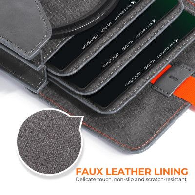 Avatar Shop|K&F Husa pentru Filtre Patrate, 100x100mm, 3 Filtre si 1 Suport, Piele Ecologica Rezistenta la Apa, Design Pull-Out|K&F Concept