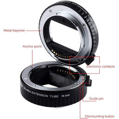 Avatar Shop|Viltrox DG-NEX Tub de Extensie Macro AF, Compatibil Sony NEX/E-mount, Set 10mm si 16mm, 3 Combinatii, Autofocus|Viltrox