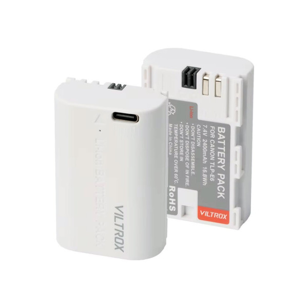 Viltrox TLP-E6 Acumulator Reincarcabil, Compatibil Canon, 2400mAh, 17.8Wh, 7.2V, Incarcare USB Type-C