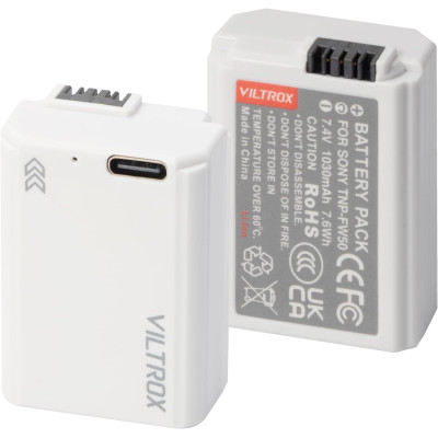 Avatar Shop|Viltrox TNP-FW50 Acumulator Reincarcabil, Compatibil Sony, 1030mAh, 7.6Wh, 7.4V, Incarcare Type-C|Viltrox