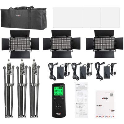 Avatar Shop|Viltrox VL-40T Set 3 Lampi LED, Putere 40W, Bi-Color, 3300-5600K, Telecomanda Wireless 2.4GHz, Afisaj LCD|Viltrox