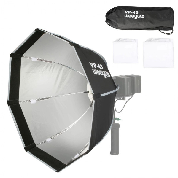 Viltrox Weeylite VP-45 Softbox Octogonal 60cm, Montura Miniport, Doi Difuzori, Interior Argintiu, Husa de Transport