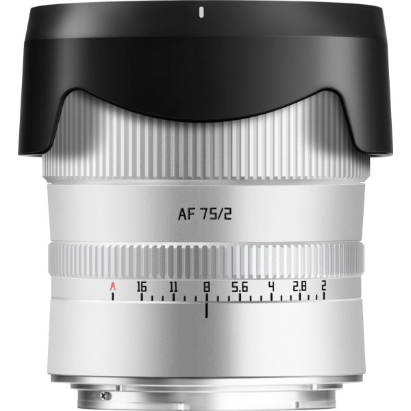 TTArtisan AF 75mm F2 Obiectiv Nikon Z, Argintiu, Autofocus, Diafragma F2, Filtru 62mm, Corp Metalic