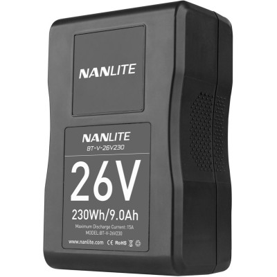 Avatar Shop|Nanlite BT-V-26V230 Baterie V-Mount, 26V 230Wh, Curent Maxim 12A, Indicator LED 4 Niveluri|Nanlite