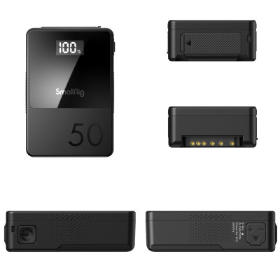 Avatar Shop|SmallRig 3579 V-Mount Battery Mini VB50, Capacitate 50Wh, Incarcare USB-C PD 45W, Afisaj OLED, Design Compact|SmallRig