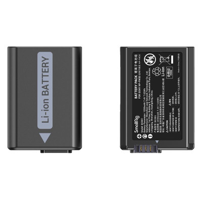 Avatar Shop|SmallRig 3818 NP-FW50 Kit Baterie si Incarcator, 2x Baterii, Incarcator Dublu LCD, Cablu USB-A/USB-C, Compatibil Sony|SmallRig