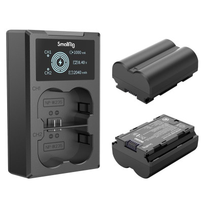 Avatar Shop|SmallRig 3822 NP-W235 Kit Baterie si Incarcator, 2x Baterii, Incarcator Dublu, USB-A/USB-C, Compatibil Fujifilm|SmallRig