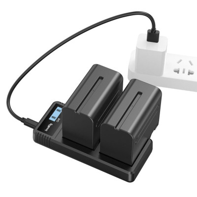 Avatar Shop|SmallRig 3823 NP-F970 Kit Baterie si Incarcator, 2x Baterii 7800mAh, Ecran LCD, Micro-USB si USB-C|SmallRig
