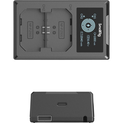 Avatar Shop|SmallRig 4087 Incarcator Baterii NP-FZ100, Design Dublu Slot, Ecran LCD, Port USB-C si USB-A|SmallRig