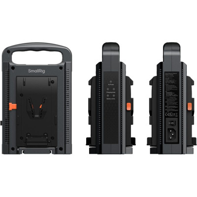 Avatar Shop|SmallRig 4578 Incarcator Baterii V-Mount Dual Channel, Incarcare Simultana 2 Baterii, Circuit Inteligent, Certificari 3C FCC CE|SmallRig