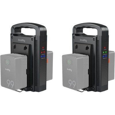 Avatar Shop|SmallRig 4578 Incarcator Baterii V-Mount Dual Channel, Incarcare Simultana 2 Baterii, Circuit Inteligent, Certificari 3C FCC CE|SmallRig
