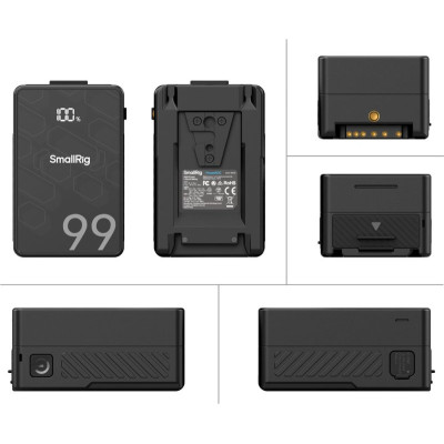 Avatar Shop|SmallRig 4608 V-Mount Baterie Mini VB99 SE, Capacitate 14.54V 6.8Ah 99Wh, Ecran OLED, Incarcare Rapida PD 65W, USB-C, D-Tap|SmallRig