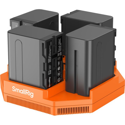 Avatar Shop|SmallRig 4834 Incarcator Baterii NP-F970, 4 Canale, Kit 4 Baterii 7800mAh, Input 100W, Ecran OLED|SmallRig