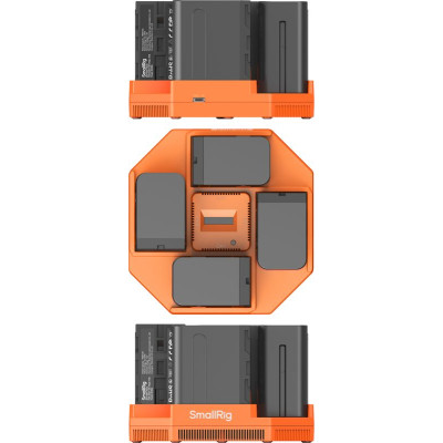 Avatar Shop|SmallRig 4834 Incarcator Baterii NP-F970, 4 Canale, Kit 4 Baterii 7800mAh, Input 100W, Ecran OLED|SmallRig