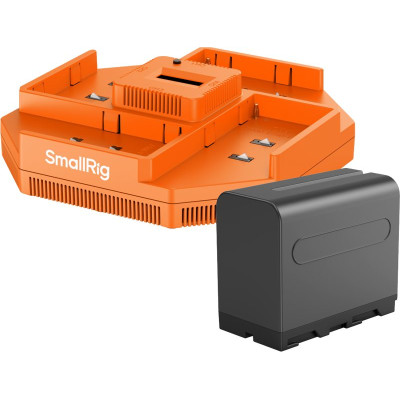 Avatar Shop|SmallRig 4834 Incarcator Baterii NP-F970, 4 Canale, Kit 4 Baterii 7800mAh, Input 100W, Ecran OLED|SmallRig