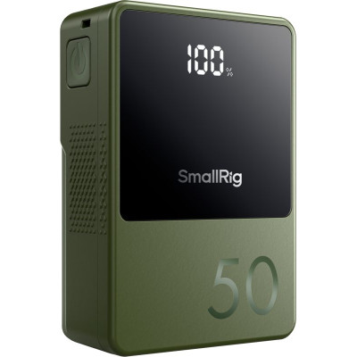 Avatar Shop|SmallRig VB50 4872 Baterie V-Mount Mini, 14.54V 3400mAh 49.436Wh, USB-C PD 45W, Ecran OLED, Verde|SmallRig