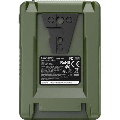 Avatar Shop|SmallRig VB50 4872 Baterie V-Mount Mini, 14.54V 3400mAh 49.436Wh, USB-C PD 45W, Ecran OLED, Verde|SmallRig