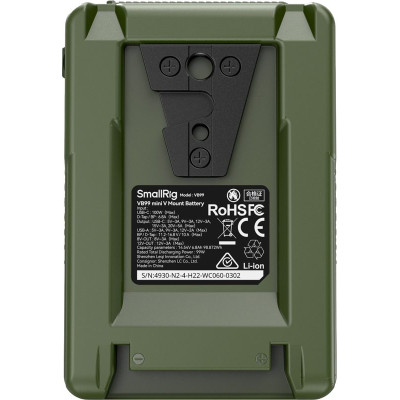 Avatar Shop|SmallRig 4930 VB99 Baterie V-Mount Mini, 6800mAh, 98.872Wh, Incarcare Rapida USB-C 100W, Ecran OLED, Verde|SmallRig