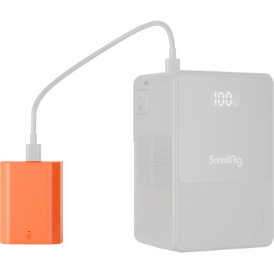 Avatar Shop|SmallRig 4969 NP-FZ100 USB-C Baterie Reincarcabila, Portocaliu, Capacitate 2400mAh, Incarcare USB-C 5V 2.2A, Compatibila Sony|SmallRig