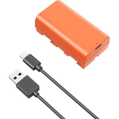 Avatar Shop|SmallRig 4971 NP-F550 USB-C Baterie Reincarcabila, Portocaliu, 3500mAh, Incarcare 5V 2.3A, Compatibila Camera si LED|SmallRig