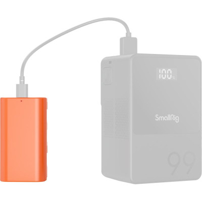 Avatar Shop|SmallRig 4971 NP-F550 USB-C Baterie Reincarcabila, Portocaliu, 3500mAh, Incarcare 5V 2.3A, Compatibila Camera si LED|SmallRig