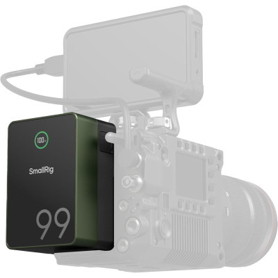 Avatar Shop|SmallRig VB99 Pro mini, Baterie V-Mount, Capacitate 98.8Wh, Verde, Incarcare USB-C PD 100W, Afisaj TFT|SmallRig