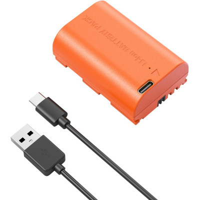 Avatar Shop|SmallRig 5407 Baterie Camera LP-E6P, Incarcare USB-C, Capacitate 2520mAh, Compatibil Canon, Portocaliu|SmallRig