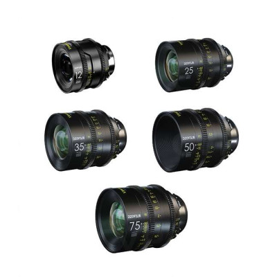 DZO Optics Vespid Prime Kit 5 Obiective Cine, 12/25/35/50/75mm T2.1, Montura PL si EF,...