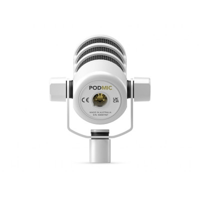 Avatar Shop|Rode PodMic Microfon Dinamic, Alb, Pattern Cardioid, Iesire XLR, Filtru Pop Intern, Constructie Metalica|RODE
