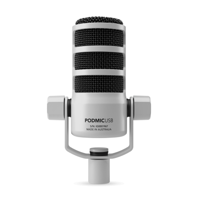 Avatar Shop|RODE PodMic USB Microfon, Culoare Alb, Iesire XLR si USB-C, Model Cardioid Dinamic, Monitorizare Casti Fara Latenta|RODE