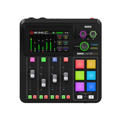 Avatar Shop|RODE RODECaster Duo Mixer Podcast si Streaming, 2 Intrari Microfon/Linie/Instrument, Ecran LCD 5.5 Inch, Wi-Fi, Ethernet|RODE