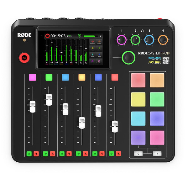 Rode RodeCaster Pro II Consola Audio, 4 Intrari Neutrik Combo, 9 Canale, Preamp Revolution, Procesare Aphex