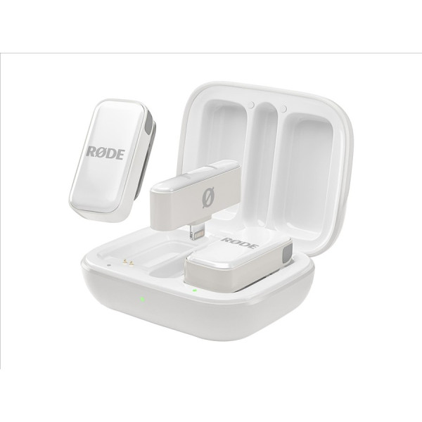 RODE Wireless Micro Sistem Microfon Wireless, Receptor Lightning, Alb, 2 Canale, Autonomie 21 Ore
