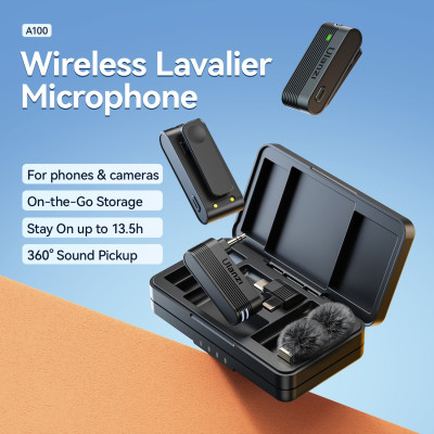 Avatar Shop|Ulanzi A100 Microfon Lavaliera Wireless Type-C, Transmisie 20m, Dual Transmitator, Reducere Zgomot, Autonomie 13.5h|Ulanzi