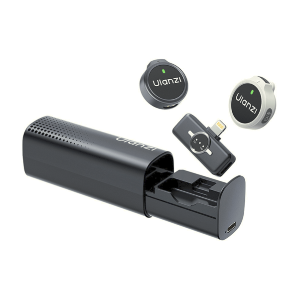 Ulanzi A21 Microfon Wireless, Negru/Alb, Lightning, 2 Transmitatoare, Raza 100m, Autonomie 30h