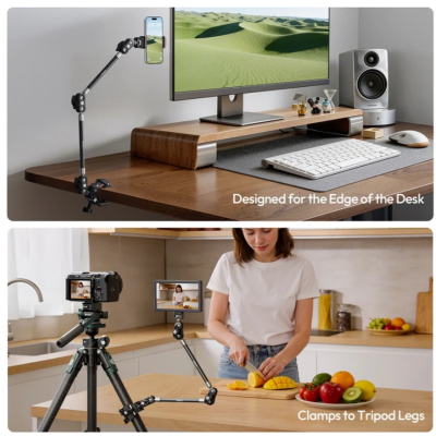 Avatar Shop|Ulanzi CO78 Kit Magic Arm, Super Clamp Inclus, Lungime Brat 38.5cm, Sarcina Maxima 1kg, Cap Sferic 360°, Aluminiu si Silicon|Ulanzi