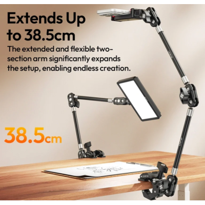 Avatar Shop|Ulanzi CO78 Kit Magic Arm, Super Clamp Inclus, Lungime Brat 38.5cm, Sarcina Maxima 1kg, Cap Sferic 360°, Aluminiu si Silicon|Ulanzi
