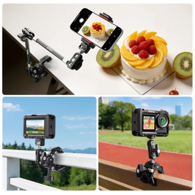 Avatar Shop|Ulanzi CO78 Super Clamp Kit, Cleste si Magic Arm cu Cap Dublu, Rotatie 360°, Montura 1/4 si ARRI, Sarcina Maxima 1kg|Ulanzi