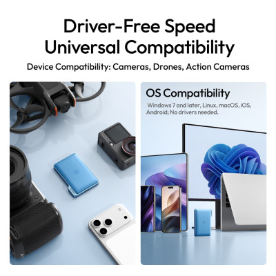 Avatar Shop|Ulanzi DC01 Carcasa Portabila Card Memorie 2 in 1, Cititor USB-C, 4x SD + 4x microSD, Viteza pana la 312 MB/s, Negru|Ulanzi