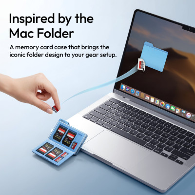 Avatar Shop|Ulanzi DC01 Husa Card Memorie 2-in-1, Cititor USB 3.1 Integrat, 312 MB/s, 4x SD + 4x microSD, Albastru|Ulanzi