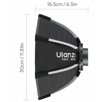 Avatar Shop|Ulanzi FOLD QS30 Softbox Mini Bowens, Diametru 30cm, Difuzor, Grid Fagure, Interior Reflectorizant Argintiu, Pliabil|Ulanzi