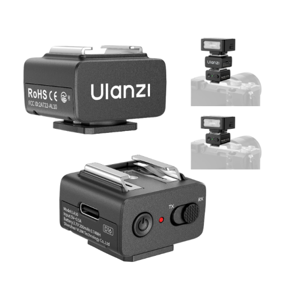 Ulanzi LA10 Mini Declansator Flash Wireless, Frecventa 2.4 GHz, Raza 8m, TX/RX, Incarcare USB-C, Greutate 20g
