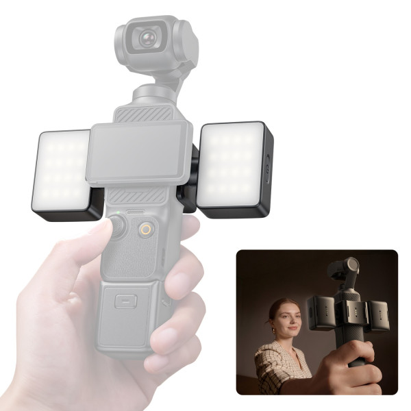 Ulanzi LM06 Lampi Video LED Magnetice, Set 2 Bucati, 5800K, CRI 93, 16 LED-uri, Baterie 500mAh, USB-C